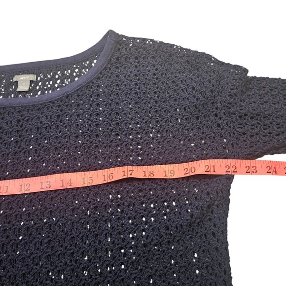 Aerie Open Knit Navy Blue Sweater Medium - Picture 3 of 6